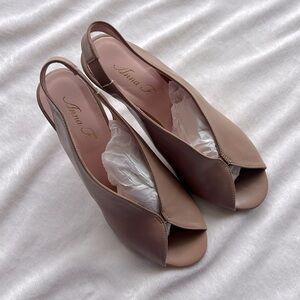 Anna F. Italian Leather Slingback Heels